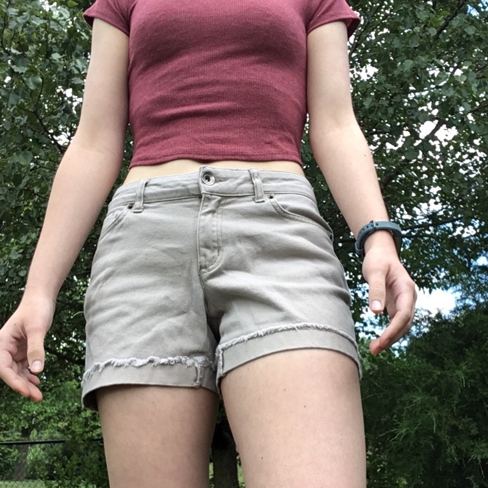 High Rise Khaki Shorts